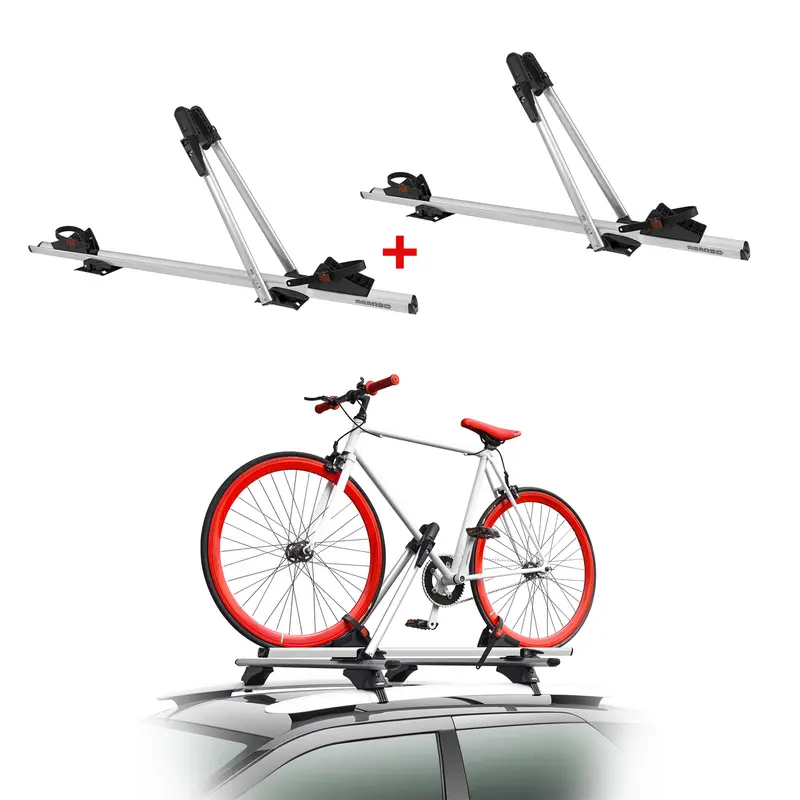 2 Menabo Porte-vélo de toit Juza Pour 2 Vélo 15kg en Aluminium ABE