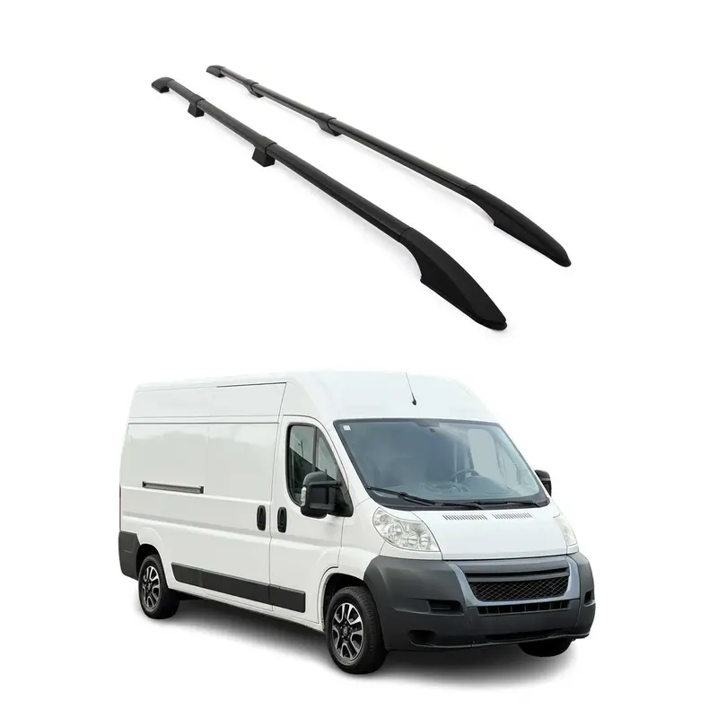 2006-2026 Citroen Jumper Barres de toit longitudinales L3 H2 Alu Noir 2x