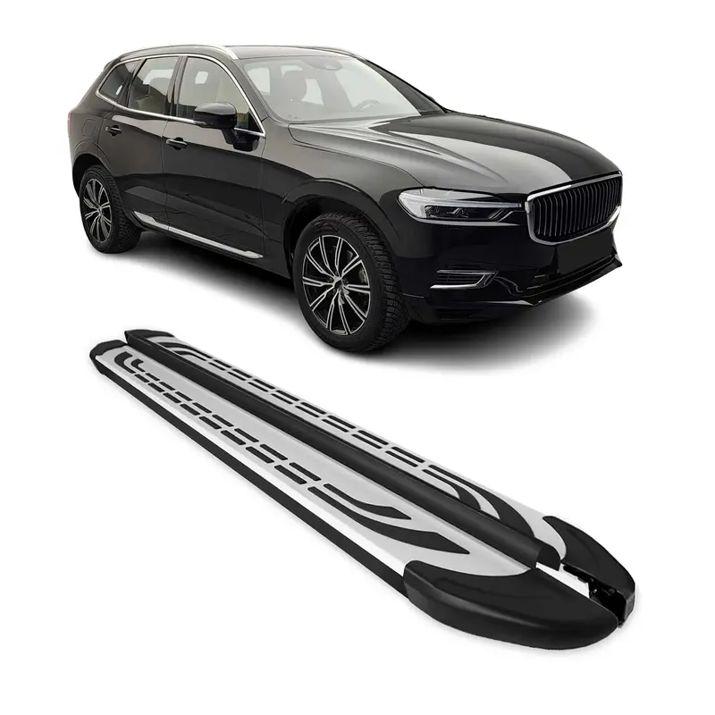 2018-2026 Volvo XC60 Marchepieds latéraux pédale Aluminium Gris Noir 2x