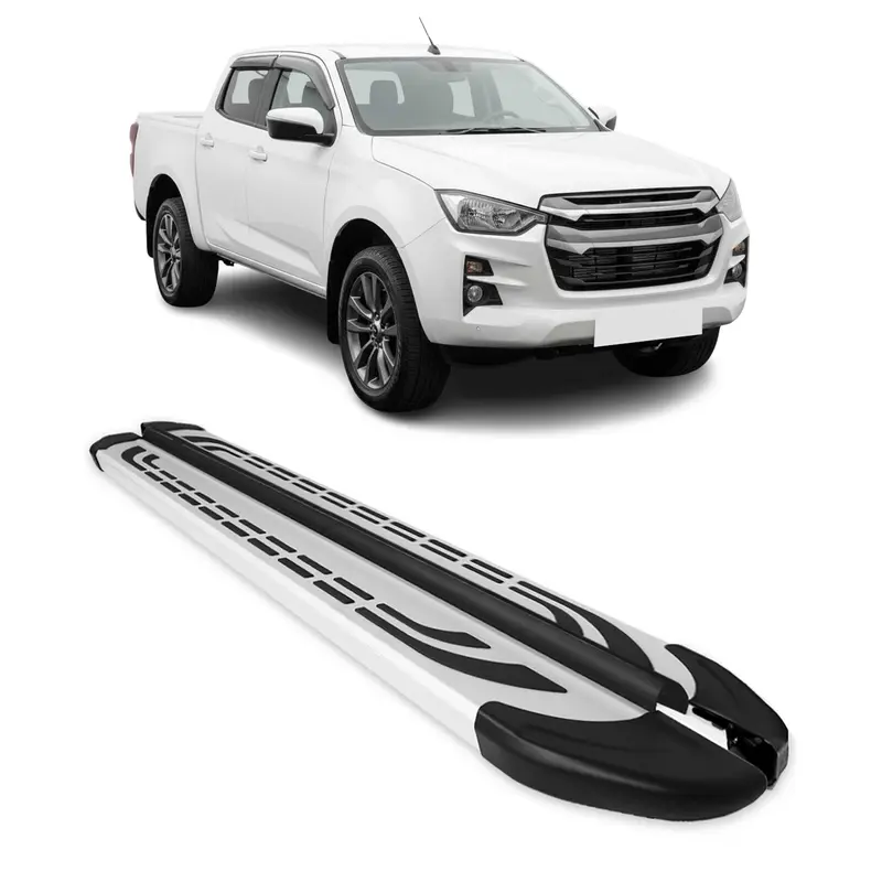 2019-2026 Isuzu D-max III Marchepieds Latéraux pédale Aluminium Gris 2Pcs