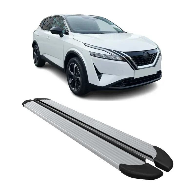 2021-2024 Nissan Qashqai III J12 Marchepieds latéraux pédale Aluminium 2x Gris