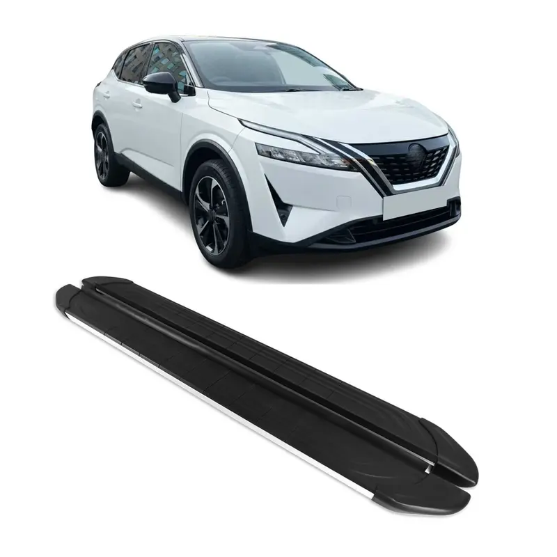 2021-2024 Nissan Qashqai III J12 Marchepieds latéraux pédale Aluminium Gris Noir 2x