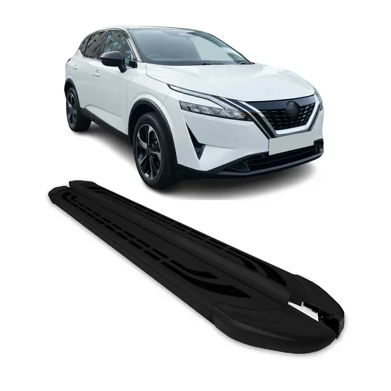 2021-2024 Nissan Qashqai III J12 Marchepieds latéraux pédale Aluminium Noir 2Pcs