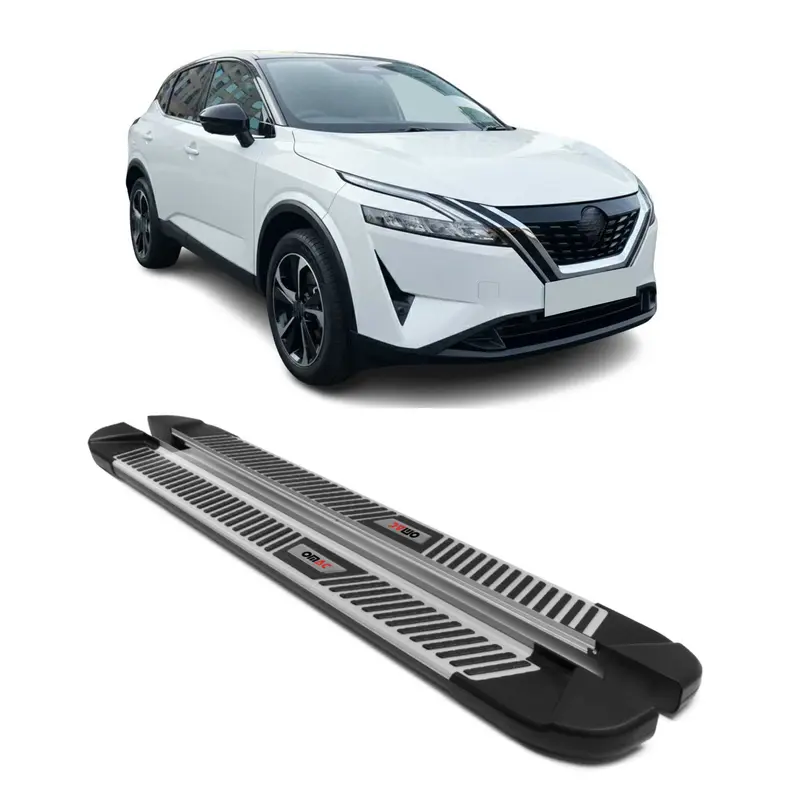 2021-2024 Nissan Qashqai III J12 Marchepieds latéraux pédale Aluminium Noir Gris 2x