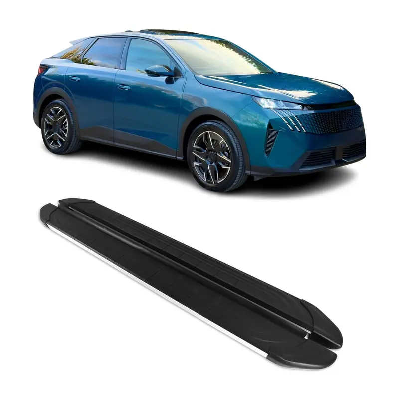 2024-2026 Peugeot e-3008 Marchepieds Latéraux pédale Aluminium Noir Gris 2Pcs
