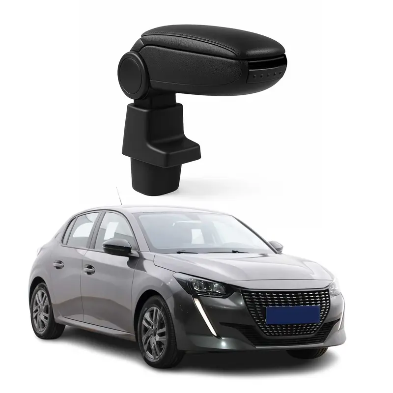 Accoudoir pour Peugeot 208 / 2008 2019-2026 Vinyl Abs Noir
