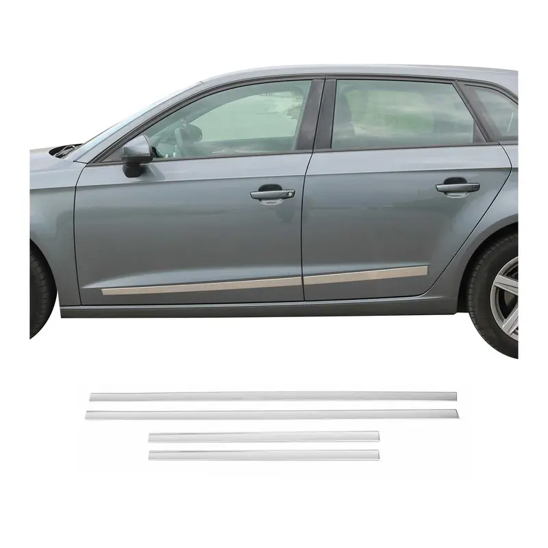 Baguette protection Latérale de porte pour Skoda Rapid 2012-2019 en inox Chromé