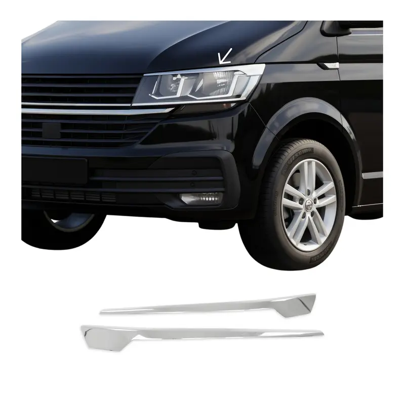 Baguettes de Phare Avant pour VW T6.1 Transporter tout 2019-2024 inoxy chromé