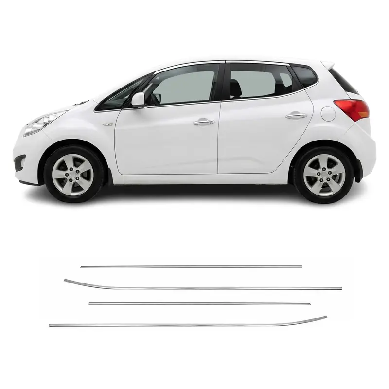 Baguettes pour contour Latérales pour Kia Venga 2010-2019 en acier inox chrome