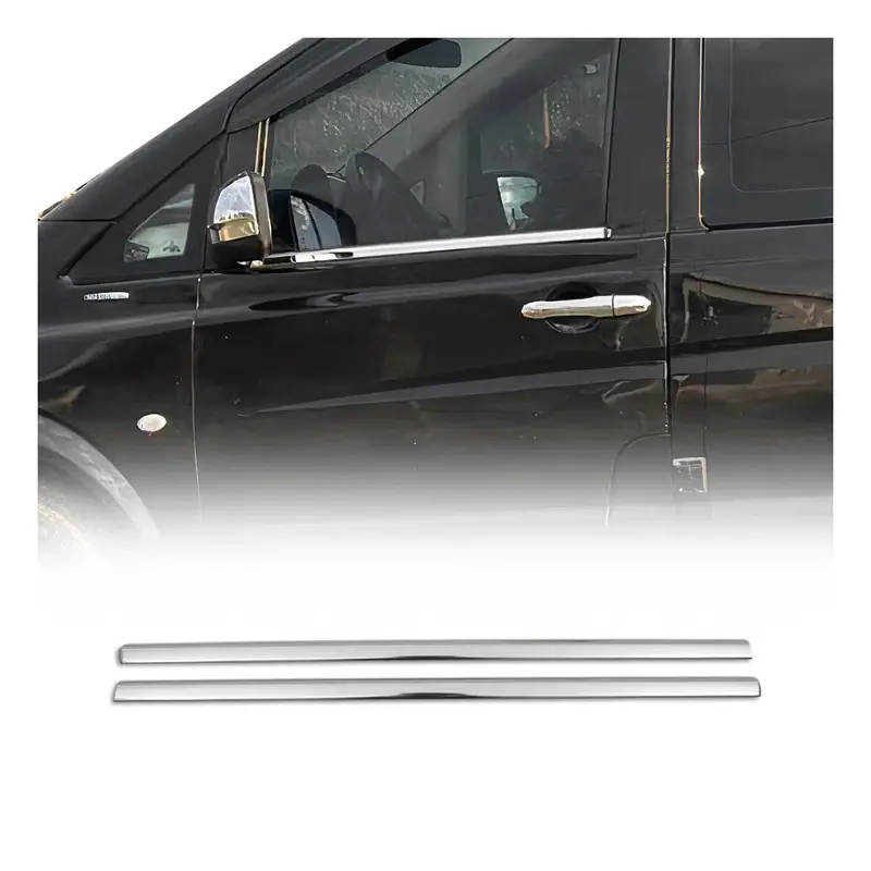Baguettes pour contour Latérales pour Mercedes Viano 2003-2014 inox chrome