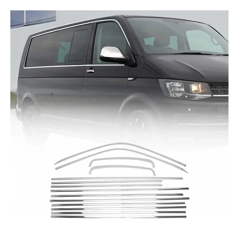 Baguettes pour contour latérales pour VW T6 T6.1 Transporter 2015-24 inox chrome