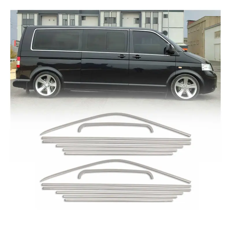 Baguettes pour contour Latéraux pour VW T6 T6.1 2015-2024 long acier inox chrome