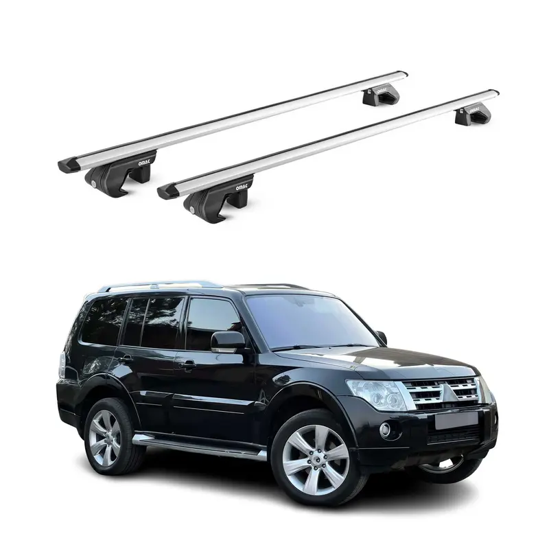 Barres de toit ABE pour Mitsubishi Pajero IV 2006-2021 3-5 P Alu Gris 2x