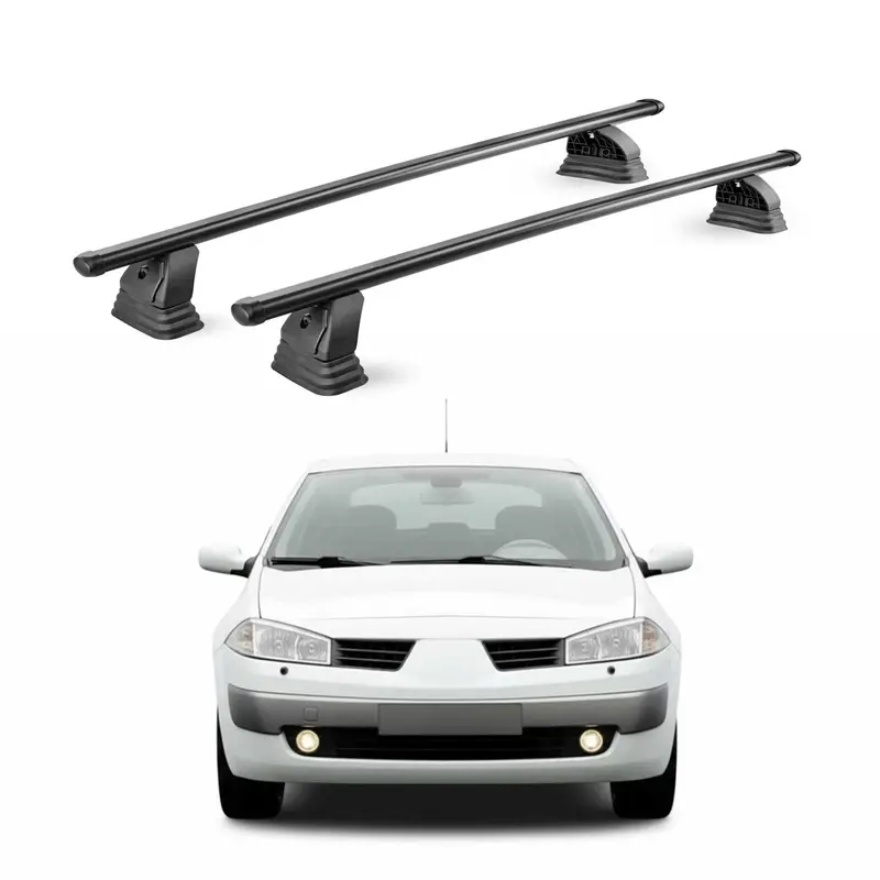 Barres de toit acier pour Renault Megane II HB Break Berline 2003-2008 Noir 2x