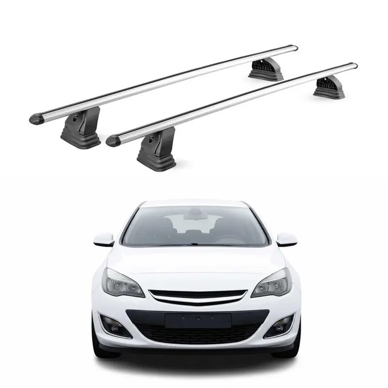 Barres de toit Alu pour Opel Astra J HB Break Berline 2009-2015 Gris 2Pcs