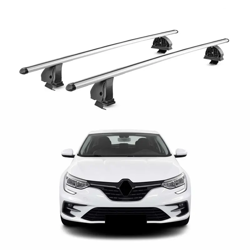 Barres de toit Alu pour Renault Megane IV HB Break 2016-24 5Portes TÜV Gris 2Pcs