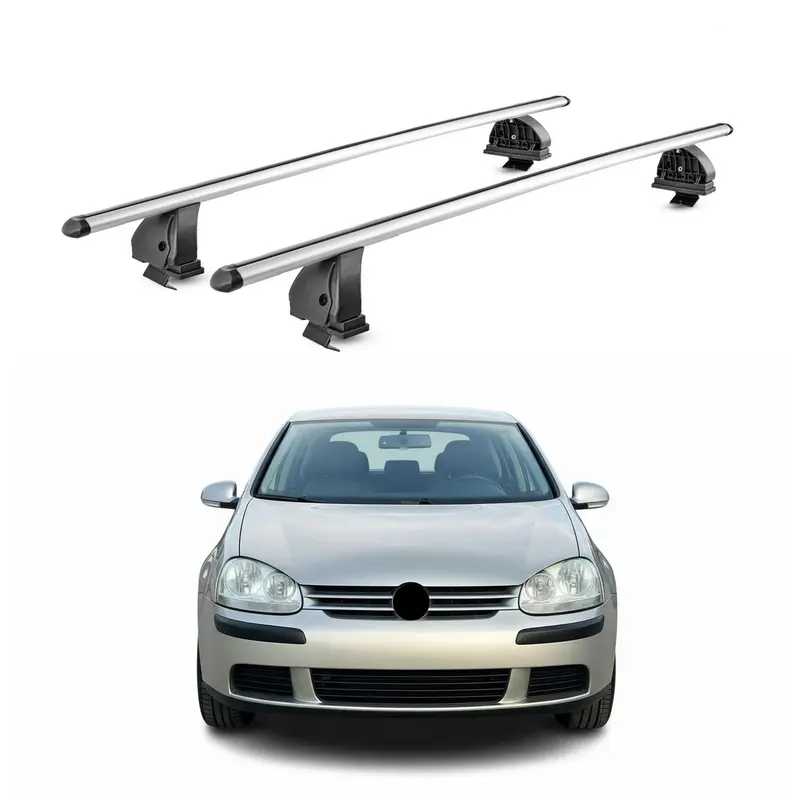 Barres de toit Alu pour VW Golf mk5 / Golf mk5 Plus 2004-09 5Portes TÜV Gris 2x
