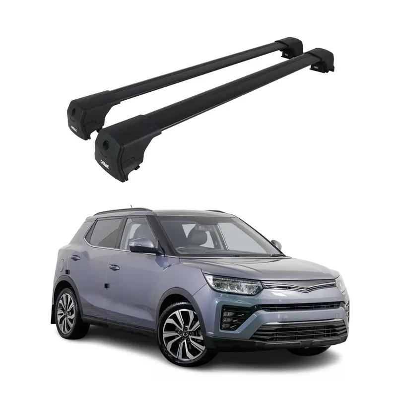 Barres de toit Elegance pour SsangYong Tivoli 2015-2023 ABE Noir 2 pièces