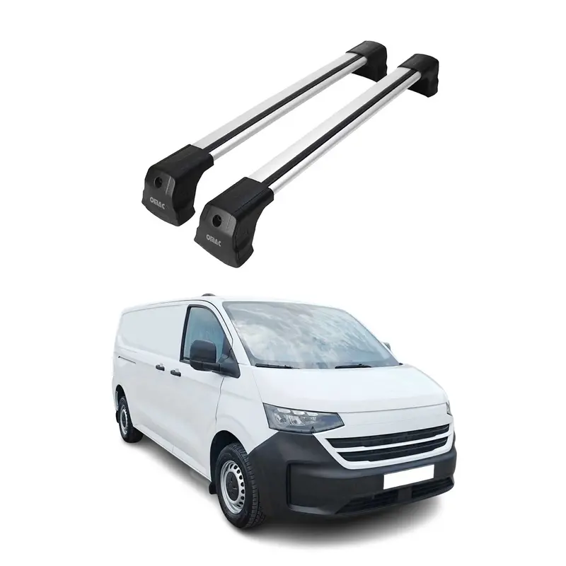 Barres de toit Elegance pour VW T7 Transporter 2023-2026 ABE Gris Alu 2 pièces