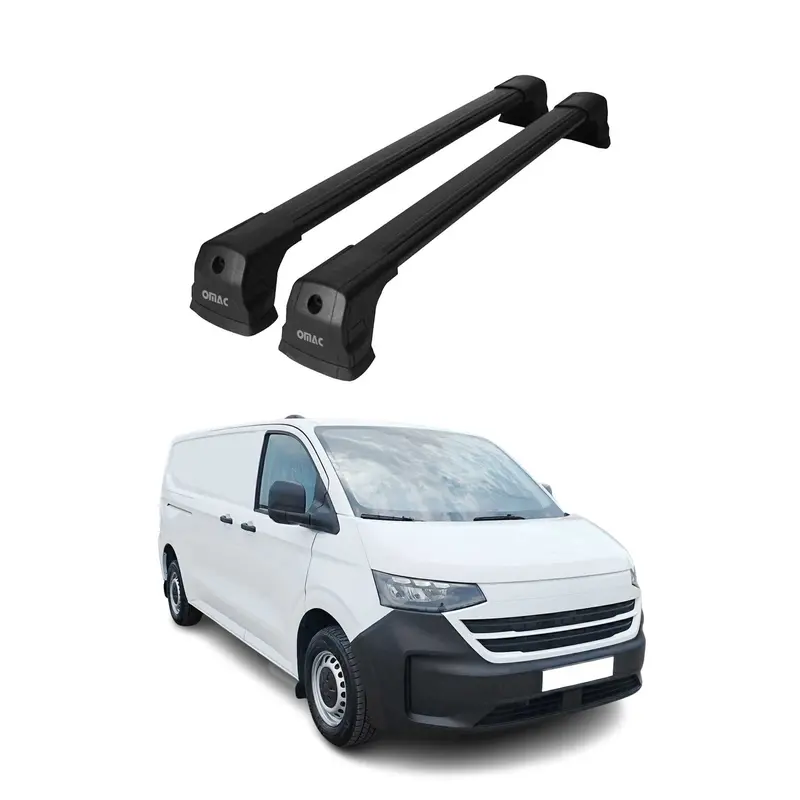 Barres de toit Elegance pour VW T7 Transporter 2023-2026 ABE Noir Alu 2 pièces