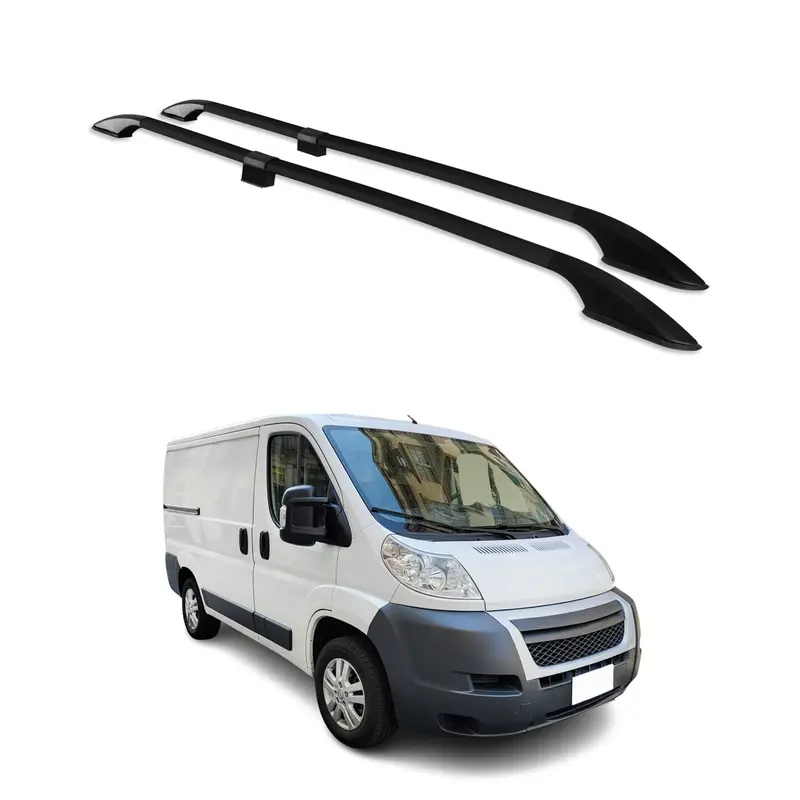 Barres de toit longitudinales pour Citroen Jumper 2006-2026 L1 court Alu Noir 4x
