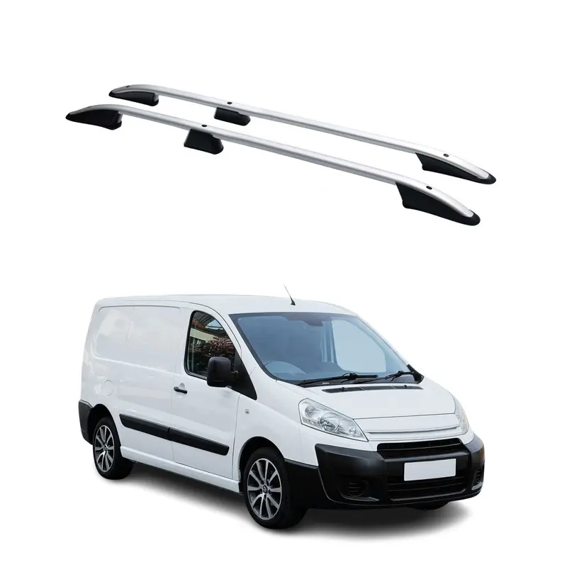 Barres de toit longitudinales pour Citroen Jumpy 2006-2016 L1 Aluminium Gris