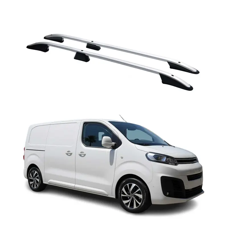 Barres de toit longitudinales pour Citroen Jumpy 2016-2024 L1 Aluminium Gris