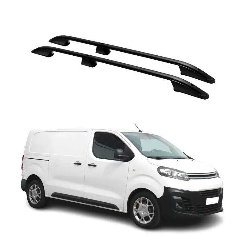 Barres de toit longitudinales pour Citroen Jumpy / SpaceTourer 2016-25 L2 Noir