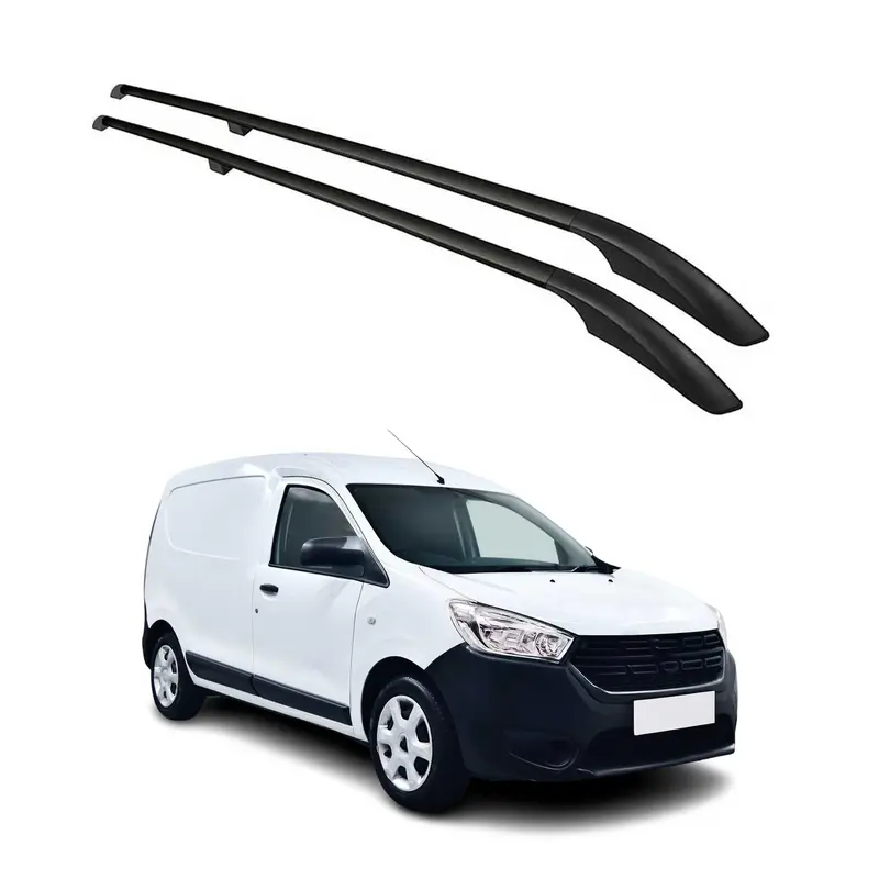 Barres de toit longitudinales pour Dacia Dokker 2012-2021 Aluminium Noir 2Pcs