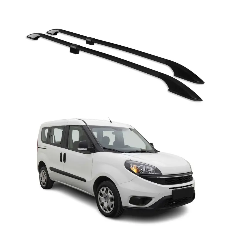 Barres de toit longitudinales pour Fiat Doblo 2010-2021 L1 Aluminium Noir 2Pcs