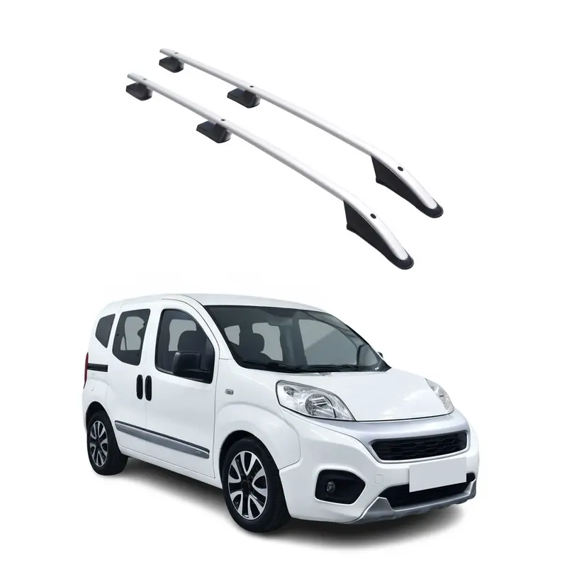 Barres de toit longitudinales pour Fiat Fiorino Qubo 2008-2019 Aluminium Gris
