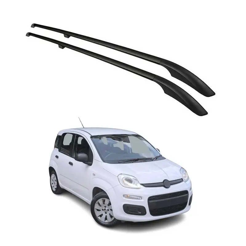 Barres de toit longitudinales pour Fiat Panda 2012-2026 Aluminium Noir