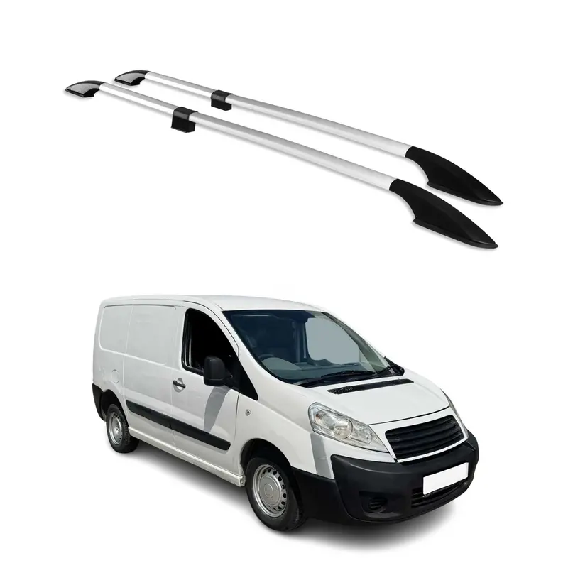 Barres de toit longitudinales pour Fiat Scudo 2007-2016 L1 Alu Gris