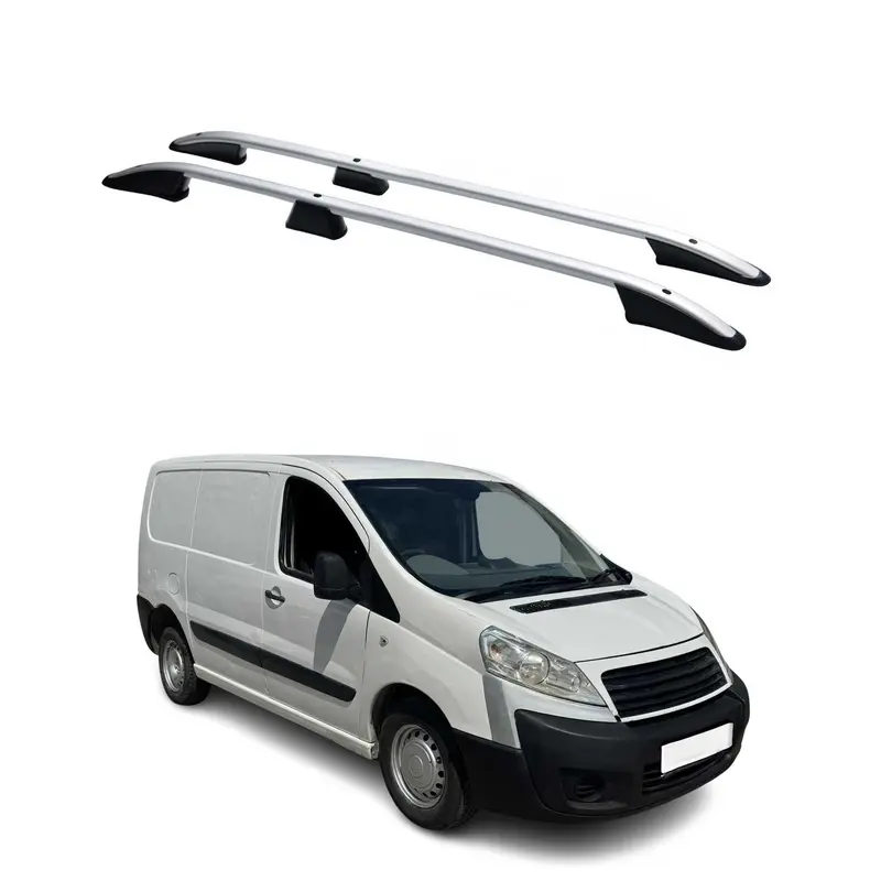 Barres de toit longitudinales pour Fiat Scudo 2007-2016 L1 Aluminium Gris