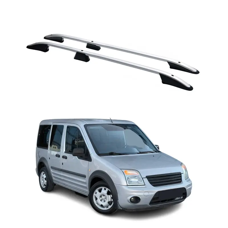 Barres de toit longitudinales pour Ford Connect 2002-2013 L1 Court Alu Gris
