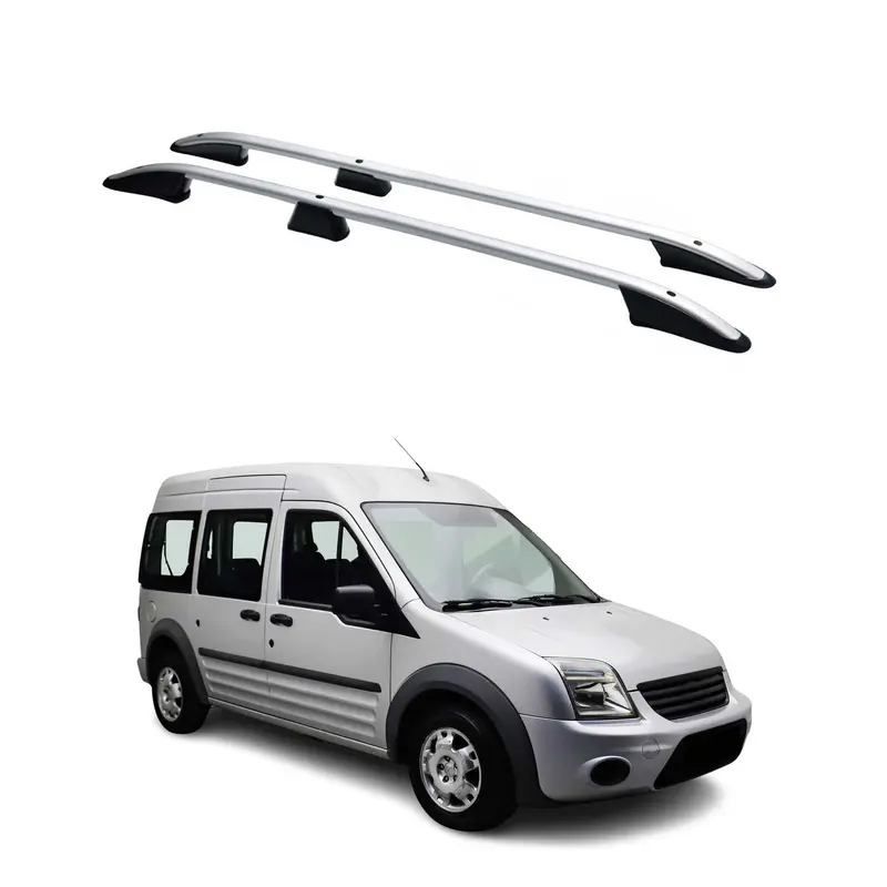 Barres de toit longitudinales pour Ford Connect 2002-2013 L2 Long Aluminium Gris