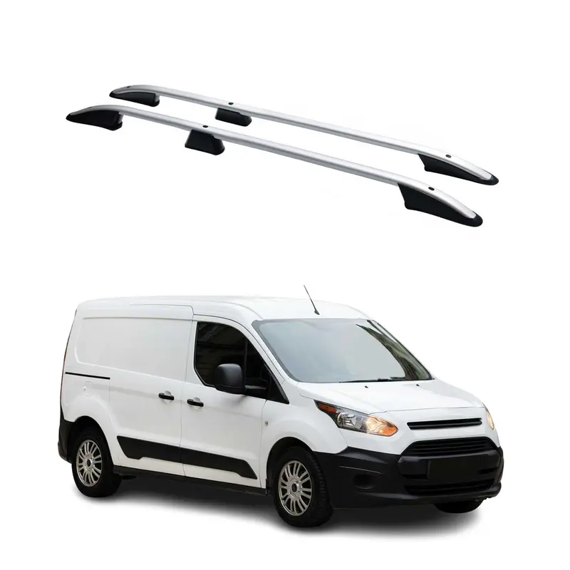 Barres de toit longitudinales pour Ford Connect 2014-2024 L1 Aluminium Gris