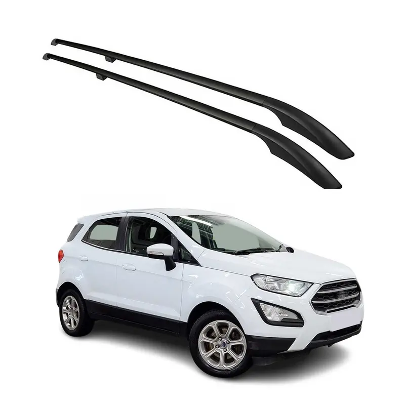 Barres de toit longitudinales pour Ford Ecosport 2017-2024 Aluminium Noir 2Pcs