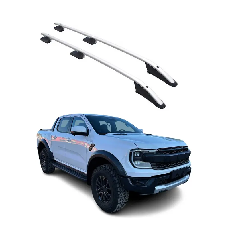 Barres de toit longitudinales pour Ford Ranger PK P703 2022-2026 Alu Argent
