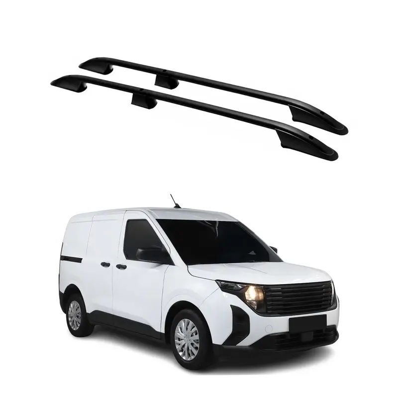 Barres de toit longitudinales pour Ford Tourneo Courier 2023-2026 Alu Noir 2 Pcs