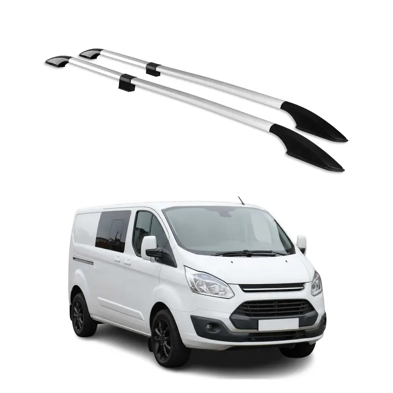 Barres de toit longitudinales pour Ford Tourneo Custom 2012-24 L2 Long Alu Gris