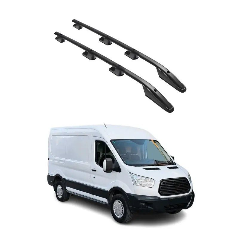 Barres de toit longitudinales pour Ford Transit 2015-2026 L2 Aluminium Noir