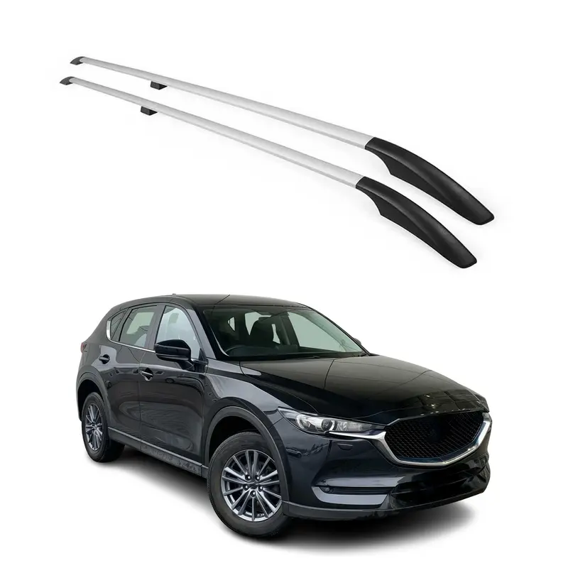 Barres de toit longitudinales pour Mazda CX-5 2017-2025 Aluminium Gris