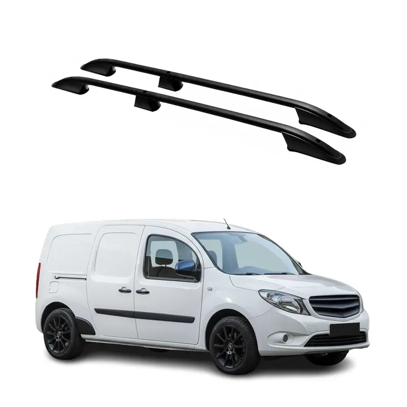 Barres de toit longitudinales pour Mercedes Citan 2012-2021 L2 Long Alu Noir