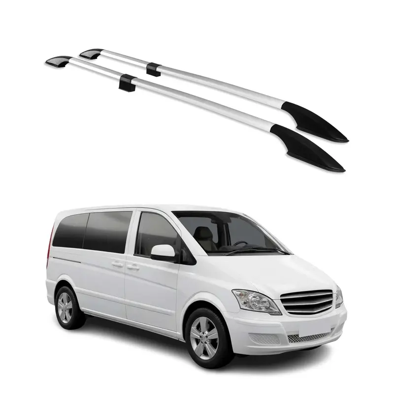 Barres de Toit Longitudinales pour Mercedes Vito W639 W447 2003-2026 L1 Alu Gris