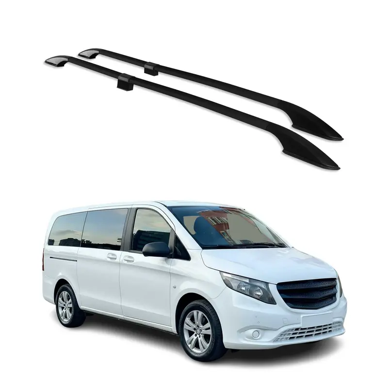 Barres de toit longitudinales pour Mercedes Vito W639 W447 2003-2026 L2 Noir 2x