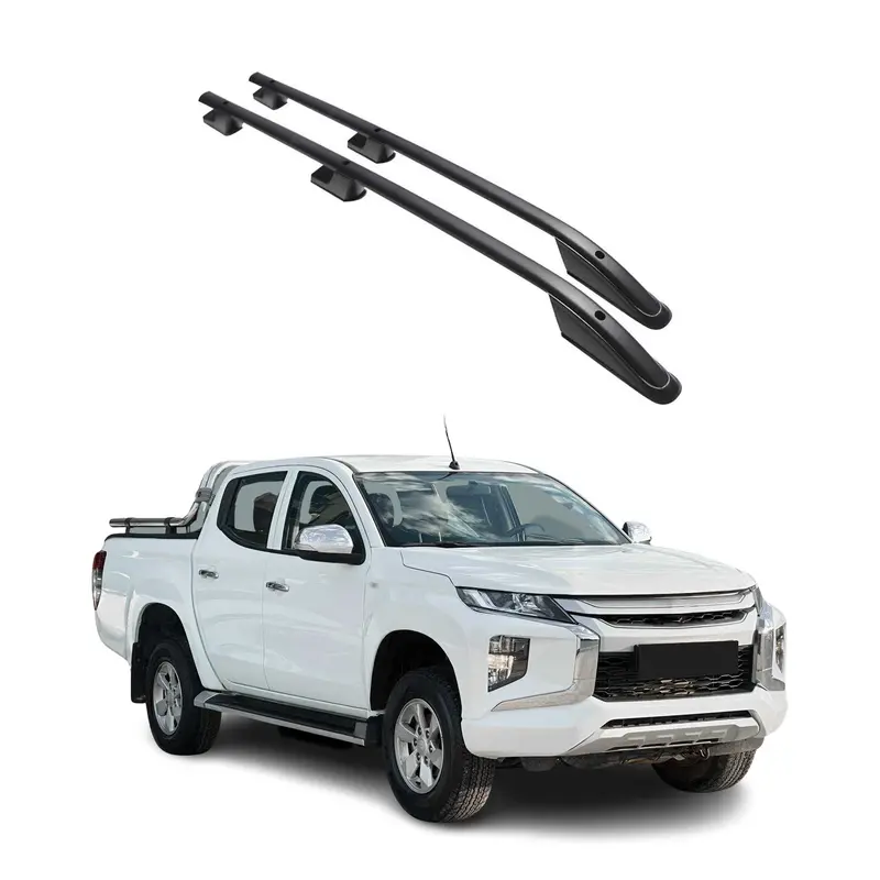 Barres de toit longitudinales pour Mitsubishi L200 2019-2026 L2 Aluminium Noir