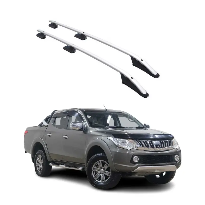 Barres de toit longitudinales pour Mitsubishi L200 DoubleCab 2015-26 L2 Alu Gris