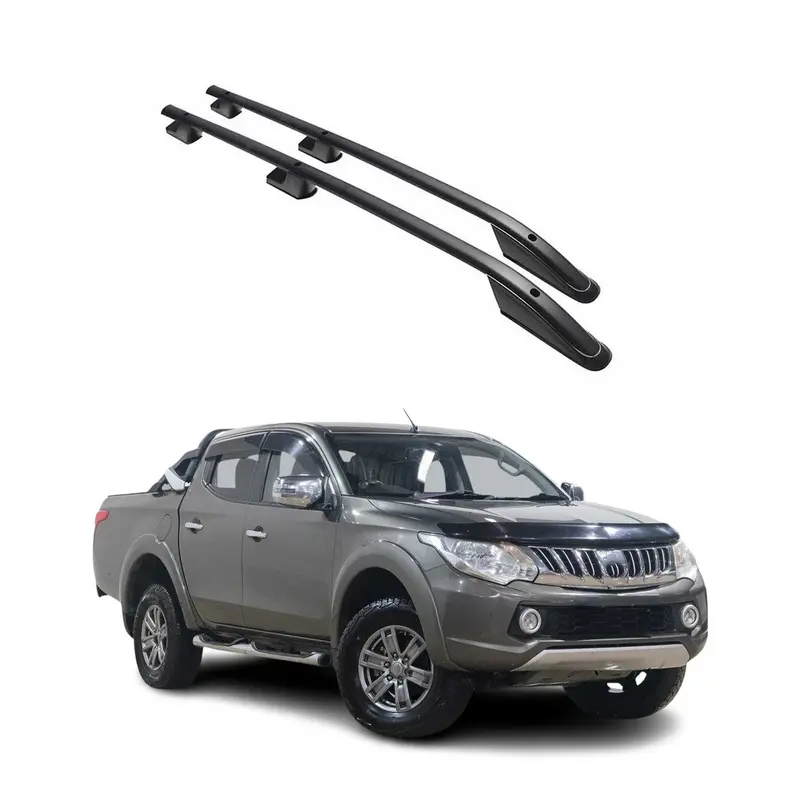 Barres de toit longitudinales pour Mitsubishi L200 DoubleCab 2015-26 L2 Alu Noir