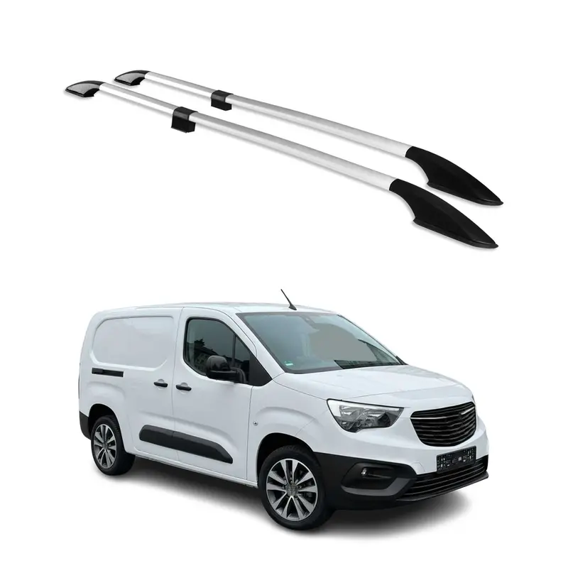 Barres de toit longitudinales pour Opel Combo E 2019-2026 L2 Aluminium Gris